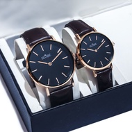 FREE BOX JAM TANGAN COUPLE SLOBE ORIGINAL KULIT TANGGAL AKTIF FREE BATRE CADANGAN BISA COD JAM PRIA