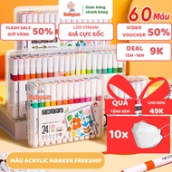 Genuine Acrylic Marker 12/24/36/48/60 BABYSUN Waterproof Acrylic Colors - arcylic, watercolor marker