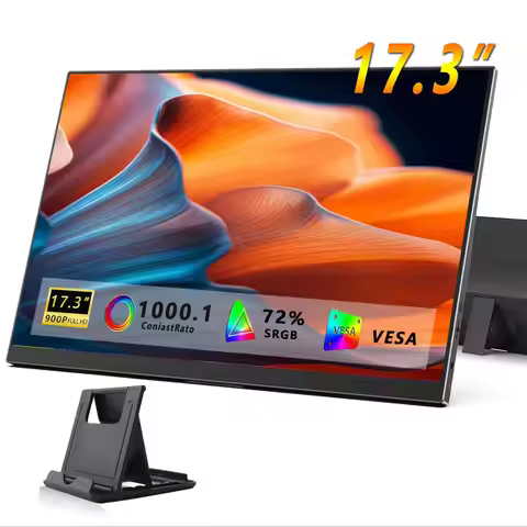 17.3 Inch Portable Monitors 72%sRGB 1600*900P HD IPS With Type-C Mini HDMI For Laptop Phone TV Mac P