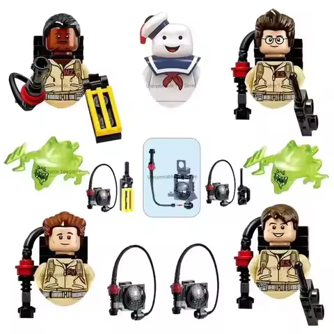 7Pcs/Set Compatibl 10274 75828 75827 Movie Ghostbusters Ghost Busters Peter Egon Spengler Building B