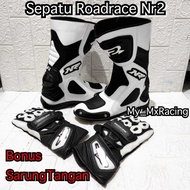 Glove bonus Shoes- BLUE FLO Racing Shoes - Cool touring Shoes - bots - drag or cornering bots - Raci