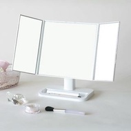 【白色 摺疊式 桌上三面鏡】日本 山善 YAMAZEN 桌鏡 化妝鏡 PM3-4326 三折化妝鏡