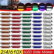 2/4/6/10X 6LED Side Marker Lights Lamp 12V 24V Truck Trailer Caravan Lorry Van