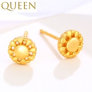 emas 916 original gold Sunflower stud earrings for women earrings hypoallergenic non tarnish