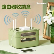 Tanokai - D-JS-兩層路由器收納盒無線wifi機頂盒置物架電線插排插座遮擋盒