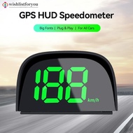 Wishlistforyou Car Head Display Digital GPS Speedometer HUD Speed Meter KMH MPH Dispaly Plug and Pla