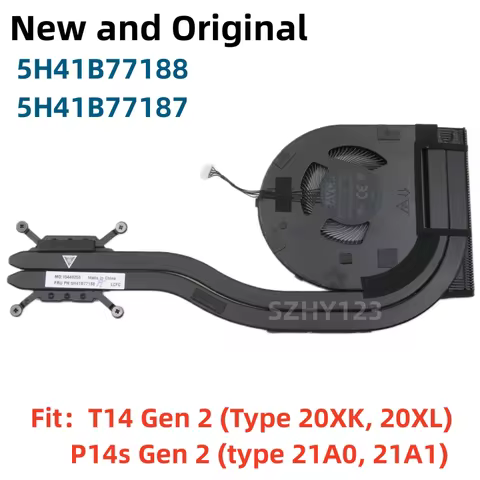 New Original AMD CPU Cooling Fan Cooler For Lenovo Thinkpad T14 Gen 2 P14S Gen2 Laptop FRU 5H41B7718