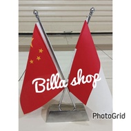 Cross Stainless Steel Table Pole + Indonesian china Flag