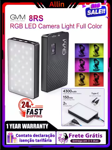 GVM 8RS RGB LED Camera Light Full Color Video Lights 2700K-7500K Light Panel for YouTube DSLR Camera
