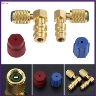 【BET】Quick Coupler Valve A/C 90° Fitting High/Low R-12 to R-134A Retrofit Adapter[my]