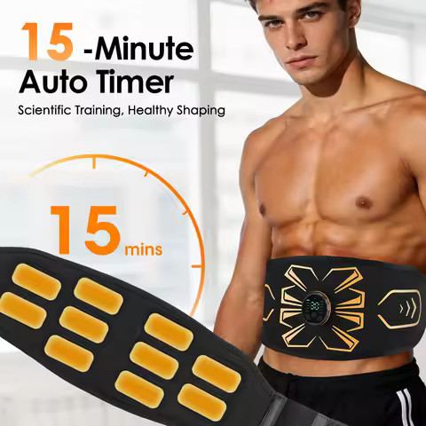 10 Modes EMS Abdominal Muscle Trainer Body Massager Muscle Stimulator Electronic Training Belt Weigh