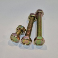 AKEH [100PCS PACKAGE] Yellow Bolt Nut 6x10 Yellow Bolt/ M6 BMK/ Hex Bolt/ Hexagon Bolt/ M6 Bolt Bolt
