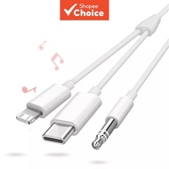 1M USB-C & L to 3.5mm AUX Audio Cable Converter for Speakers & Smartphone Pro