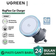 UGREEN 55967 MagFlow Magnetic Car Charger Qi2 25W Fast Wireless Charging