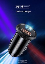 USAMS PD 3.0 + QC 4.0 Mini Car Charger 快速充電器 (車用)