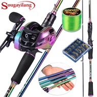 Sougayilang Ultra Light Carbon 10kg 18+1BB 7.2:1 Reel Bc Casting Set Complete Fishing Rod Set (1.8M/