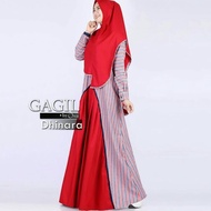 Gamis Syari Muslimah Casual Linen Oxford Dhinara Ori by Gagil