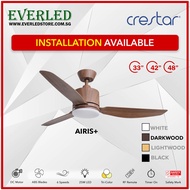 [Installation Available] CRESTAR Airis+ 3BL 33" / 42" / 48" Smart DC Ceiling Fan (Dimmable) (with 22W Tri-Color Light and Remote)