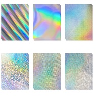 12Sheets Holographic Cardstock , 250gsm/92lb 6 Mixed Styles Metallic Cardstock Shiny Iridescent Mirr