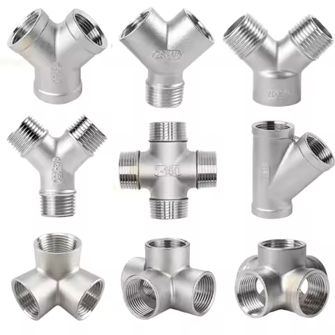 BSP Male+Female Threaded 3 4 5 Way Tee Y X Pipe Fitting 1/4" 3/8” 1/2" 3/4" 1" 2" Threaded SS304 Sta