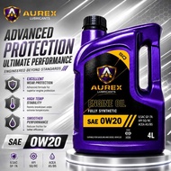 AUREX 0W20 (4 Liter) Fully Synthetic Engine Oil API SQ GF-7A -Proton, Perodua, Honda, Nissan, Toyota