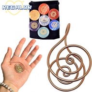 REGALORSP Spiral Palm Ring, Handmade Jewelry Accessories Copper Palm Ring,  Adjustable Reiki Energy 