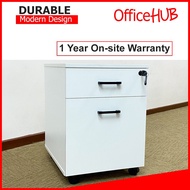 OFFICEHUB Mobile Pedestal Handle With 1 Drawer 1 Filing ★ Wheels ★ Office Home Cabinet ★ Study Cabinet