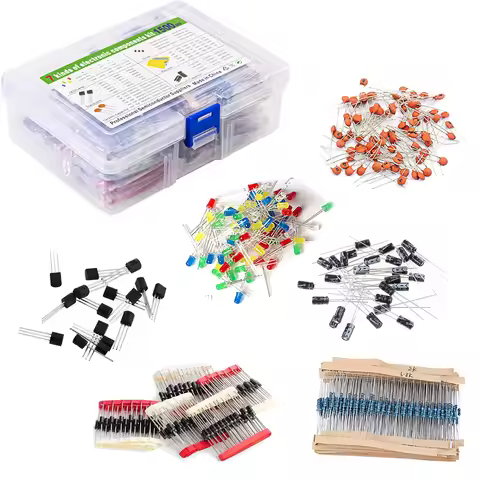 1500pcs Electronics Component Assortment Kit Capacitors Led Diode Rectifier Resistor Transistor For 