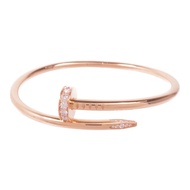 CARTIER 18K玫瑰金Juste Un Clou鑽石手鐲Cartier#17