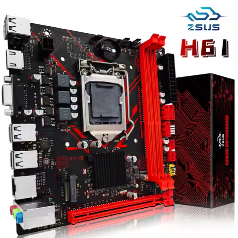 ZSUS H61 Motherboard LGA 1155 Desktop Motherboards Support DDR3 RAM With NVME M.2 Interface USB2.0 S