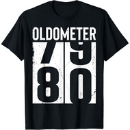 Funny 80 Years Old 80Th Birthday Odometer Oldometer Gift Men Gift T-Shirt