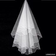 wedding dress for ninang◙☑Bride Korean white small pearl veil 120cm wedding dress accessories extra