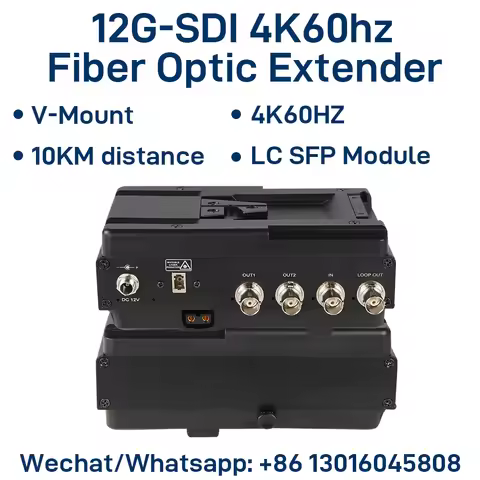 12G-SDI Fiber Optic Extender, 4K@60Hz Bidirectional 1-Channel with Loop Out, LC Single-Mode 10km, V-