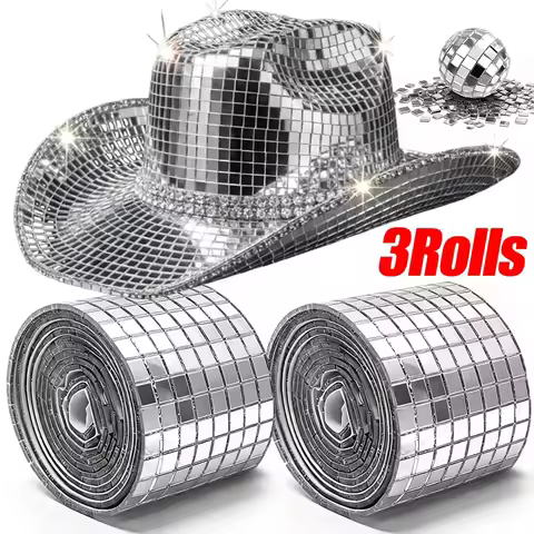 Self Adhesive Mosaic Tiles 4x100cm Disco Tiles Glass Wall Stickers Square Mirror Glass Tile for Inte