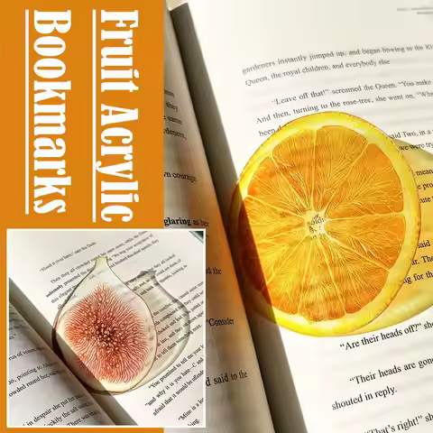 Realistic Fruit Slice Patterns Transparent Fruit Acrylic Bookmark Acrylic Apple Grape Guava Kiwifrui