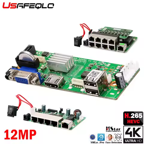 XMeye 4ch 8ch 12MP 4K 5MP POE NVR Face Recognition H.265+ Network Video Recorder 1 HDD 24/7 Recordin
