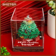 SHZTGM แผ่นบันทึกปฏิทินรูปต้นคริสต์มาสแบบ3D 2026ปฏิทินฉีกกระดาษแกะสลักศิลปะแบบทำมือกระดาษโน้ตสำหรับต