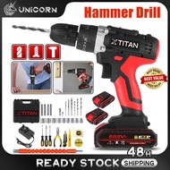 XTITAN 888VF 32PCS Set Hammer Drill Cordless Screwdriver Electric Hammer Drill Cordless Drill Batter