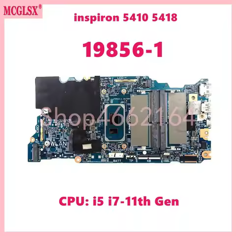 19856-1 With i3 i5 i7-11th Gen CPU Notebook Mainboard For Dell inspiron 14 5410 5418 Laptop Motherbo