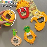 DAGMARC Coke Bottle Opener, Burger Banana Shape Fridge Magnet Bottle Opener, Creative Cartoon Design