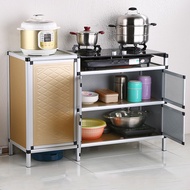 Lemari Meja Kompor Gas Lemari Penyimpanan Dapur Multifungsi Rak Stainless Steel