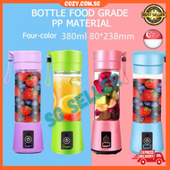 [SG] USB Portable 6 Blade Electric Fruit Juicer Cup Bottle Mixer Rechargeable Juice Blender Cozy