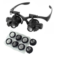 Watch Magnifier Head Wearing Magnifier Glasses with LED Magnifying 10X 15X 20X 25X Jeweler Repair Pr