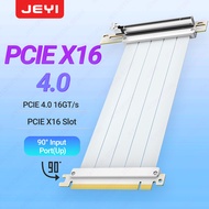 สายเคเบิล JEYI PCIe 3.0/4.0 X16 (มุมขวาคู่) สำหรับการ์ด WiFi PCIe อะแดปเตอร์ M.2การ์ดไฟร์การ์ด PCIe 
