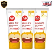 [K-LIVING] B&B Baby Gel Toothpaste Strawberry Flavor 40g x 3 pcs