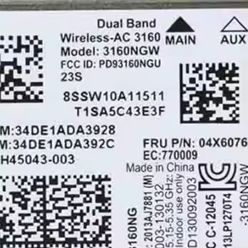 Dual Band Wireless-AC 3160 3160NGW 04X6034 04X6076 for b40 b50 Y40 Y50 E31 E455 E555 G40 G50 G70 2.4