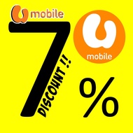 Umobile RM1-250 Topup Reload (Instant Direct &amp; Bill) U Mobile Recharge [Ready Stock]