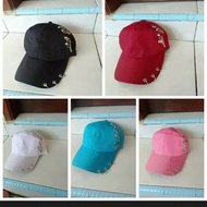 Baseball cap Rante ring chain earring cap/