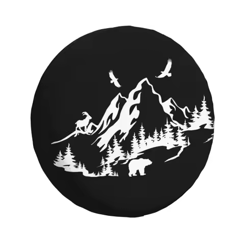 Custom Mountain Camper Spare Tire Cover for CRV Nautical Adventure 4WD 4x4 Trailer Car Wheel Protect