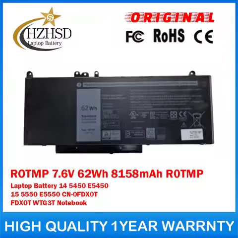 ROTMP 7.6V 62Wh 8158mAh R0TMP Genuine Original Laptop Battery For DELL Latitude14 5450 E5450 15 5550